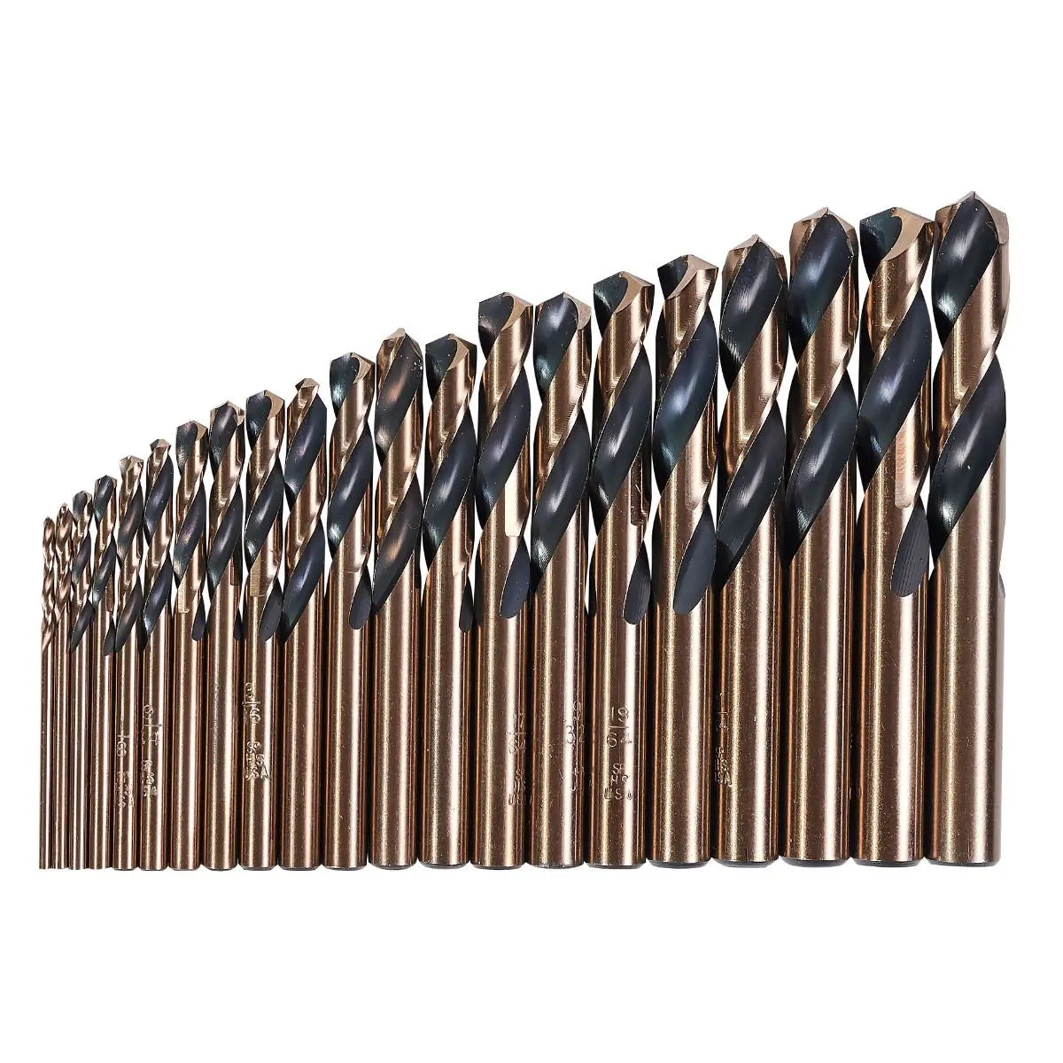 KnKut Set of 21 Fractional Short Stubby Length Drill Bit, 1/16 in - 3/8 in by 64ths - 21KK7 KnKut