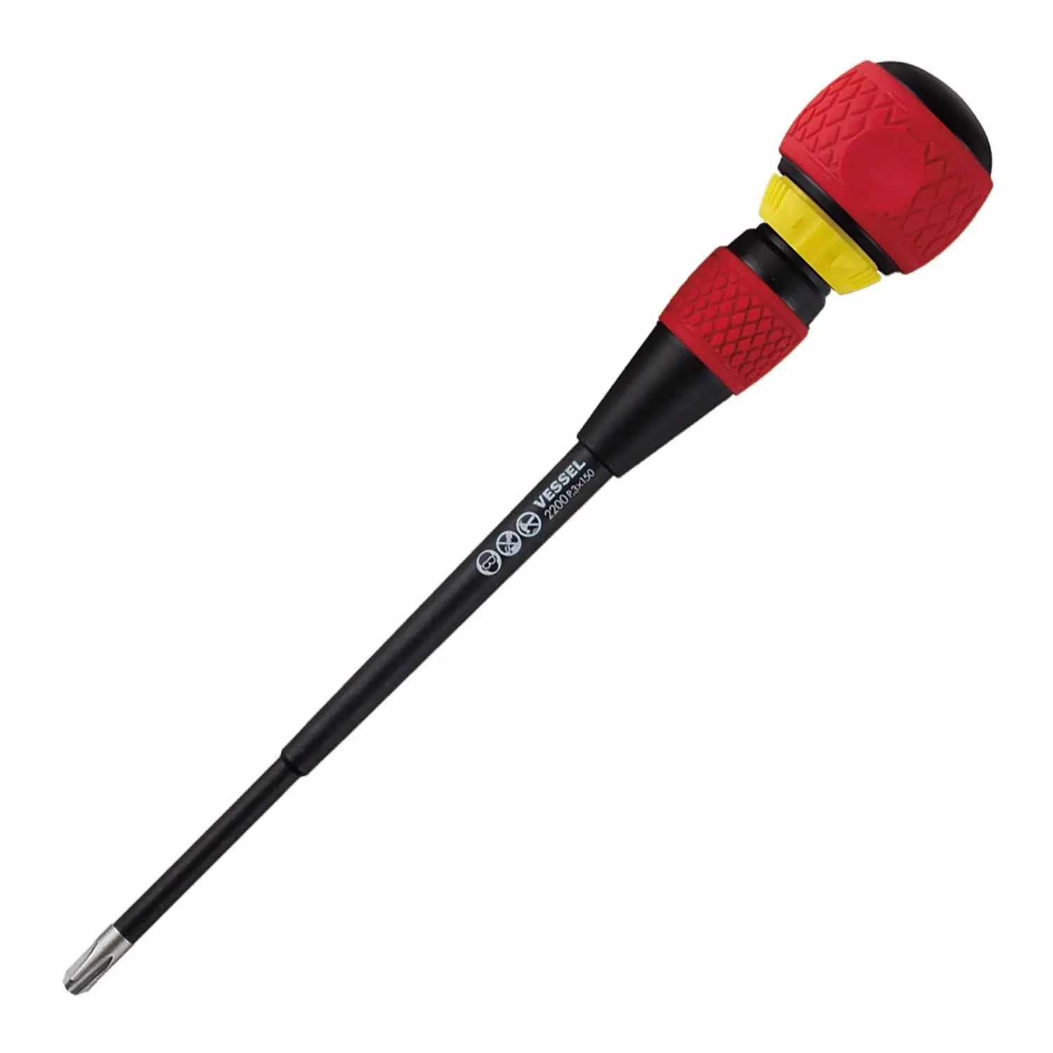 Vessel Tools Ball Ratchet Screwdriver, PH3 x 150mm - VL 2200P3150 Vessel Tools