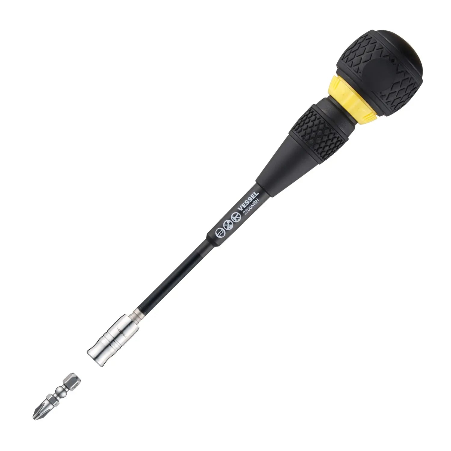Vessel Tools Ball Ratchet Interchangeable Screwdriver, PH2 x 30mm - VL 2200MBH120 Vessel Tools