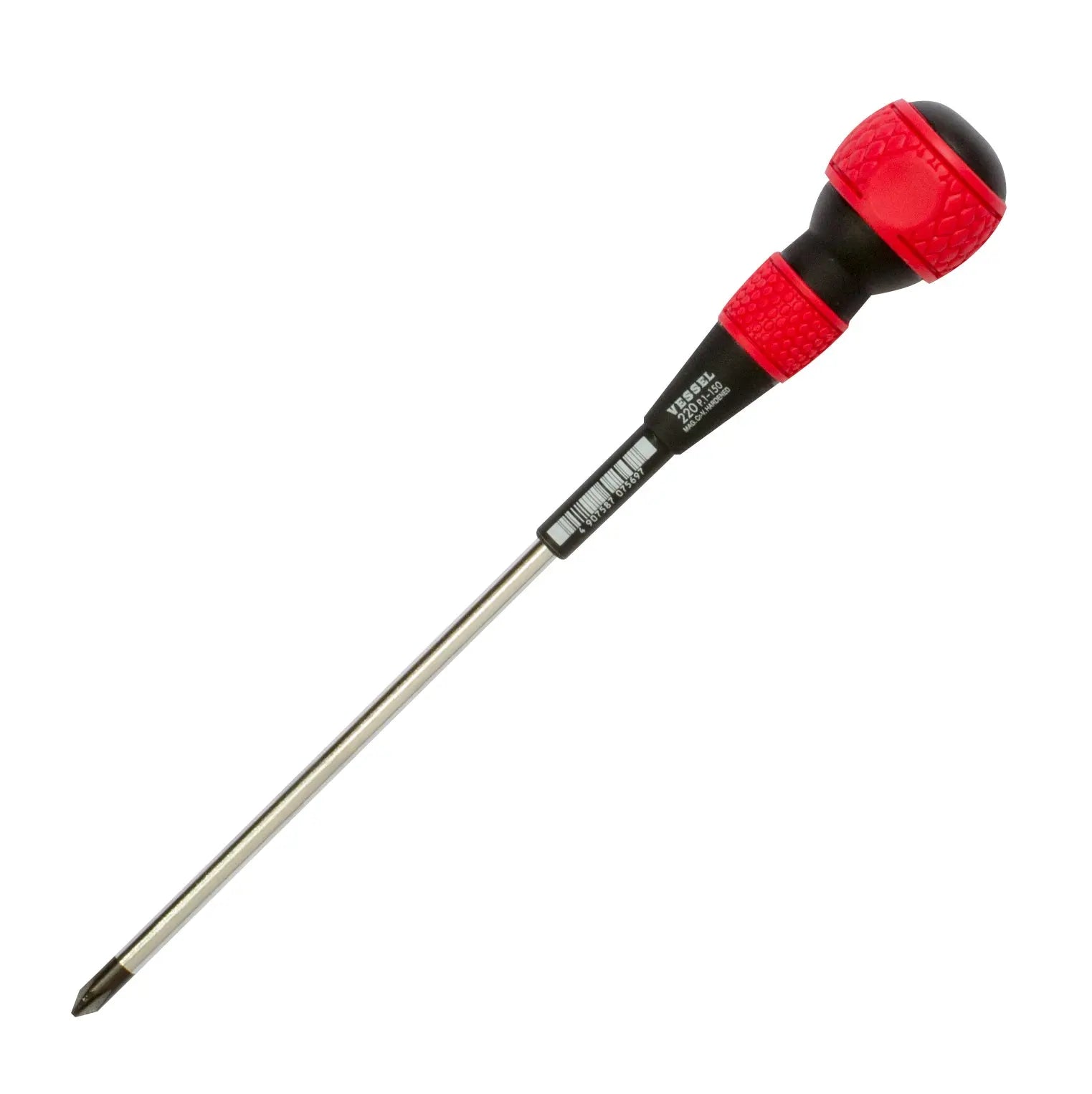 Vessel Tools Ball Grip Screwdriver, PH1 x 150mm - VL 220P1150 Vessel Tools