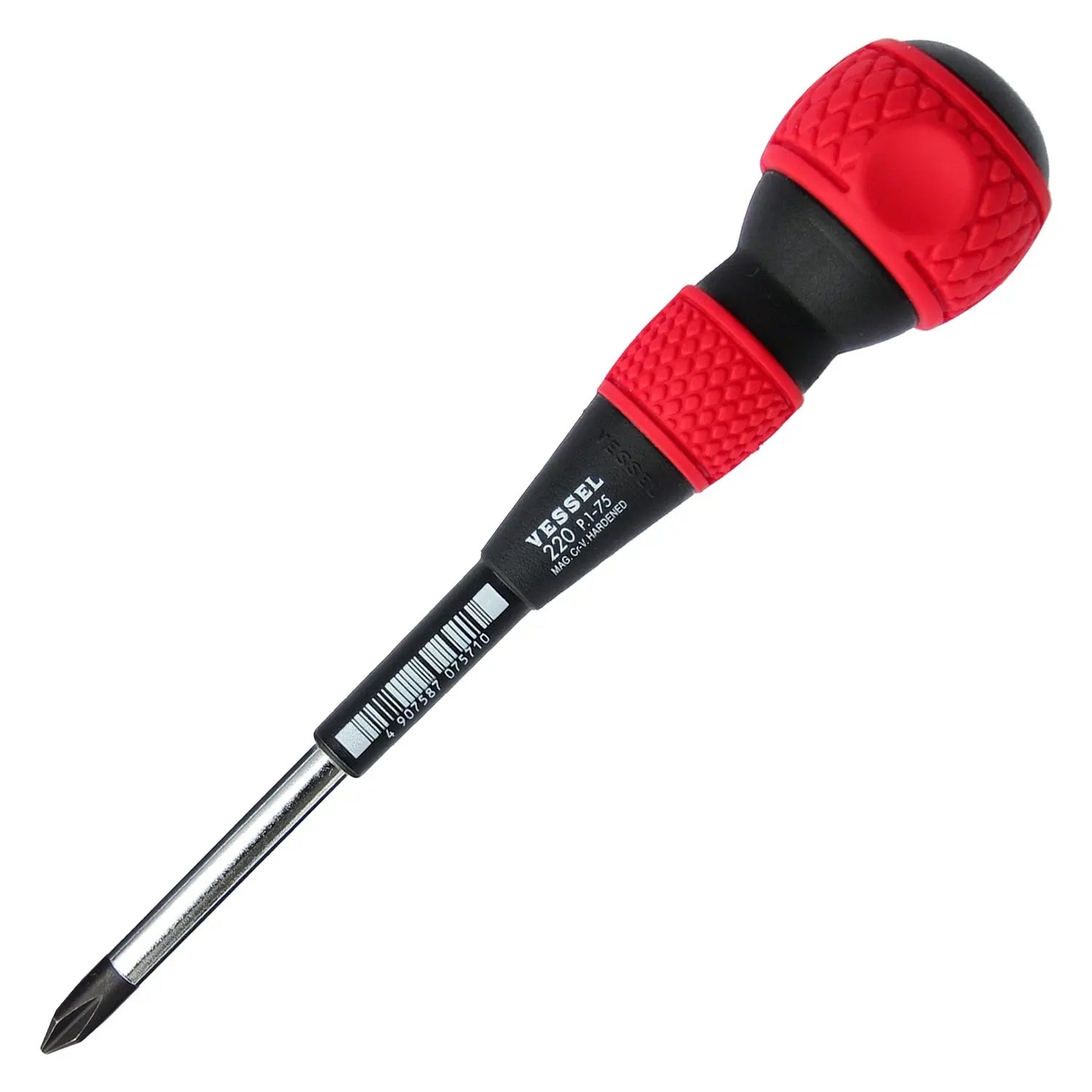 Vessel Tools Ball Grip Screwdriver, PH1 x 75mm - VL 220P175 Vessel Tools
