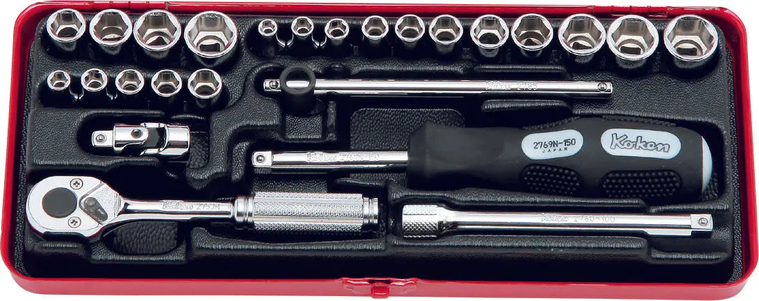 Ko-ken Tools 1/4 Sq. Dr. 6 point Socket set 6 point 25 pieces Ko-ken Tools