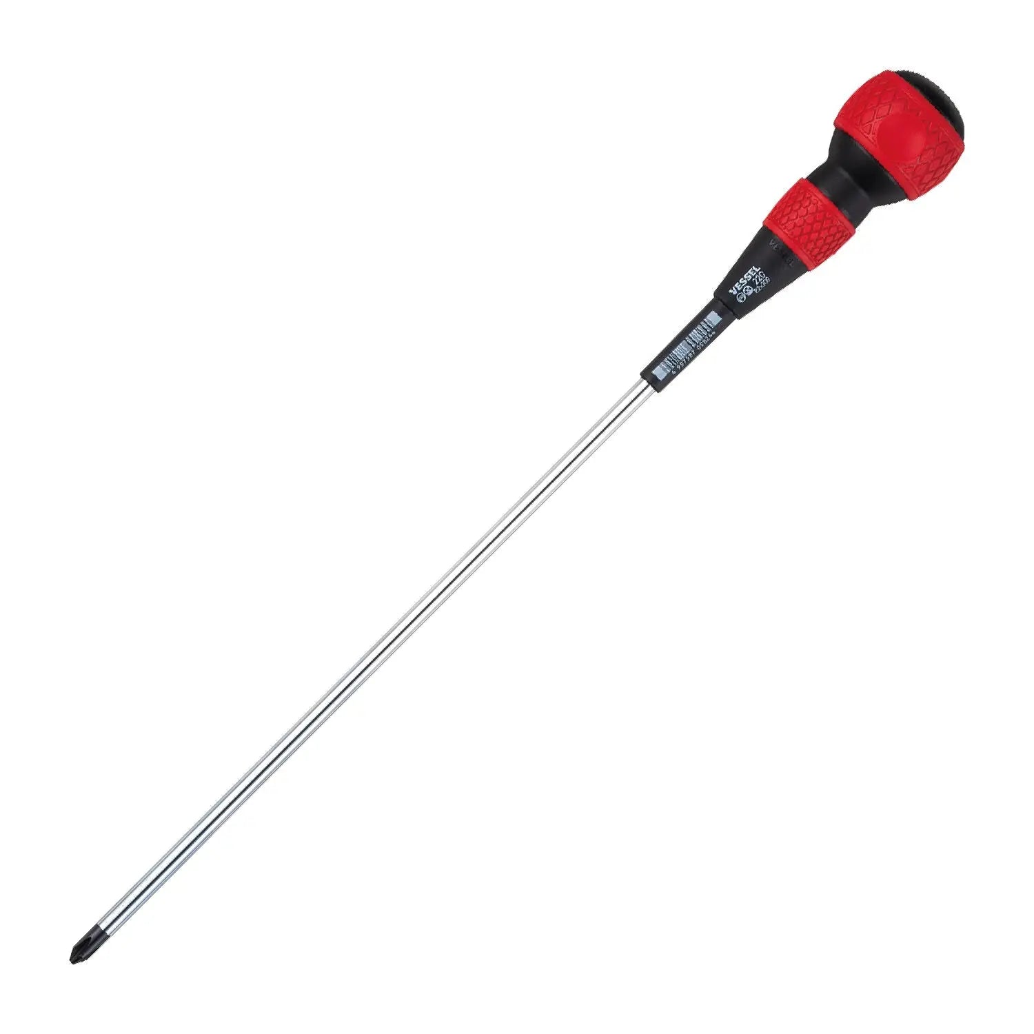 Vessel Tools Ball Grip Screwdriver, PH2 x 300mm - VL 220P2300 Vessel Tools