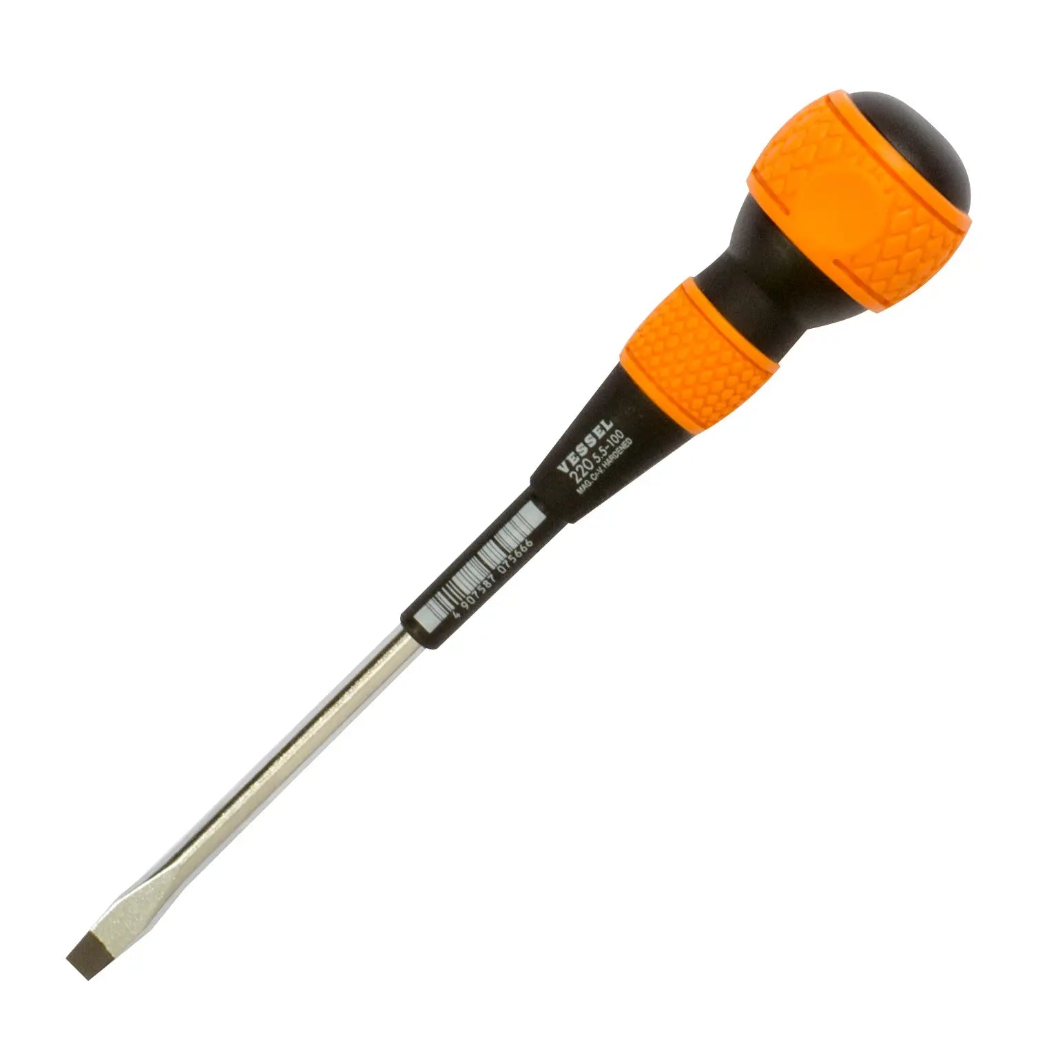 Vessel Tools Ball Grip Slotted Screwdriver, 5.5 x 100mm - VL 220S55100 Vessel Tools