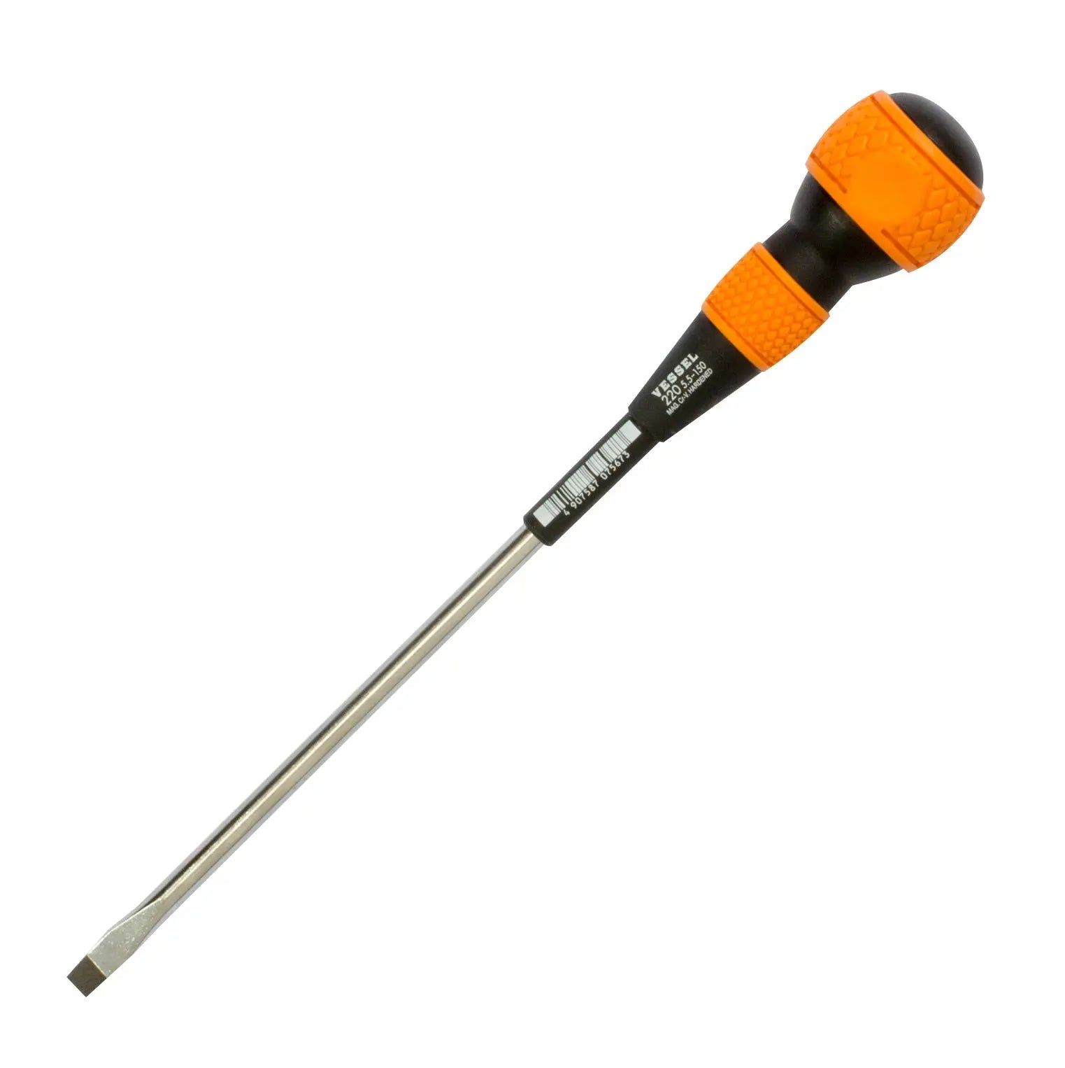 Vessel Tools Ball Grip Slotted Screwdriver, 5.5 x 150mm - VL 220S55150 Vessel Tools