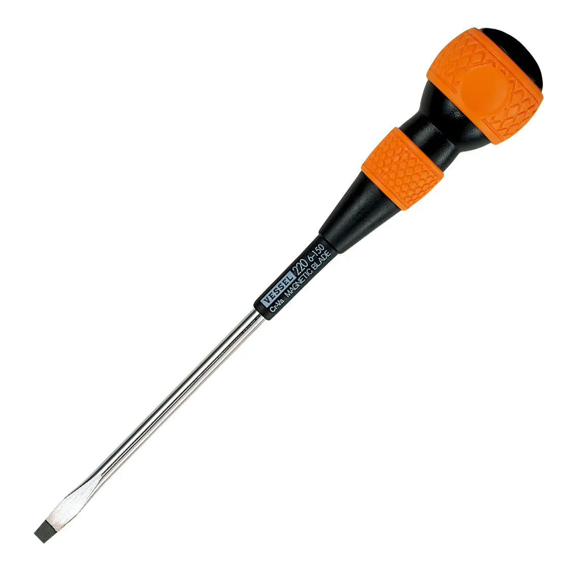 Vessel Tools Ball Grip Slotted Screwdriver, 6 x 150mm - VL 220S6150 Vessel Tools