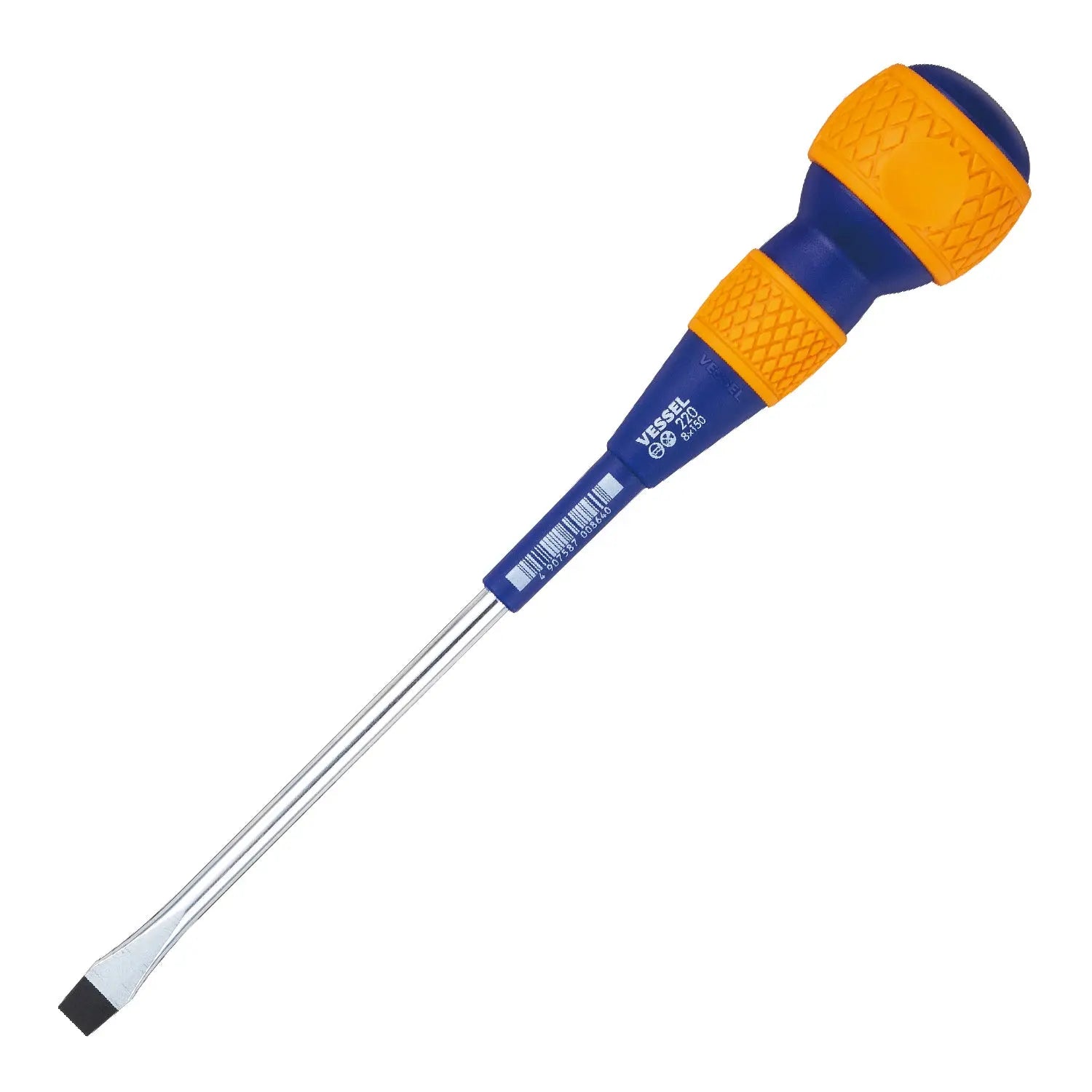 Vessel Tools Ball Grip Slotted Screwdriver, 8 x 150mm - VL 220S8150 Vessel Tools