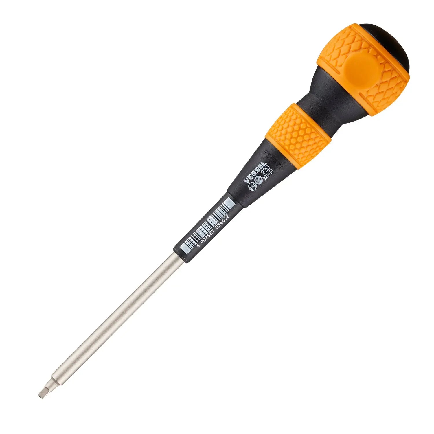 Vessel Tools Ball Grip Screwdriver, SQ1 x 100mm - VL 220SQ1100 Vessel Tools