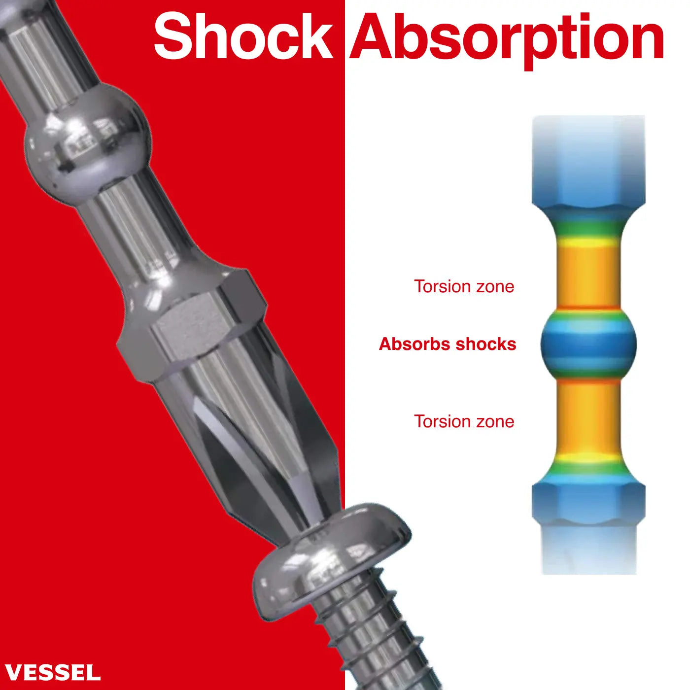 Vessel Tools Rechargeable High Speed Ball Grip Screwdriver, PH2 x 90mm - VL 220USBS1U Vessel Tools