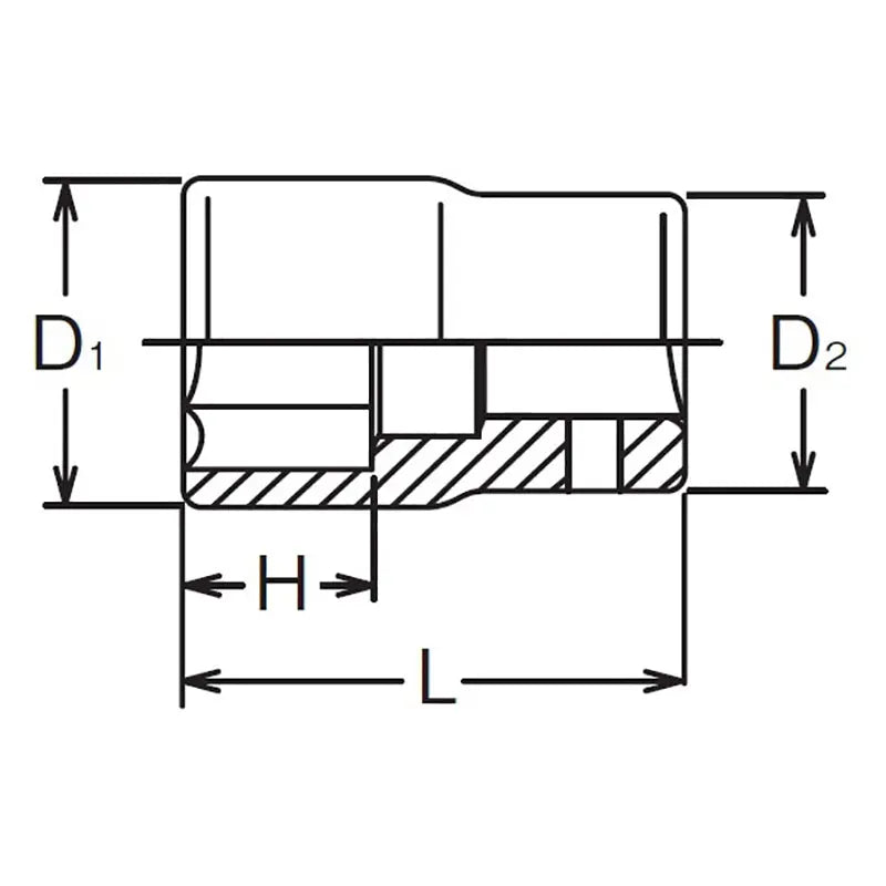 Ko-ken Tools 1/4 Sq. Dr. Socket 10mm 6 point Length 22mm Ko-ken Tools
