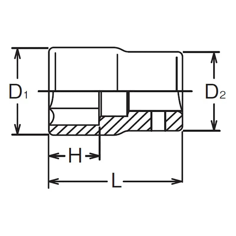 Ko-ken Tools 1/4 Sq. Dr. Socket 8mm 6 point Length 22mm Ko-ken Tools