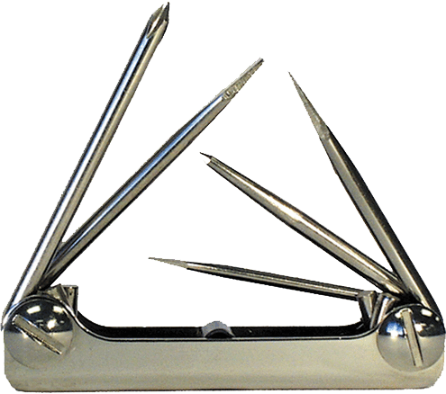 Eklind Set of 5 Fold-Up Screwdriver with Classic Steel Handle - EK 22451 Screwdriver Fold-Up Set Eklind