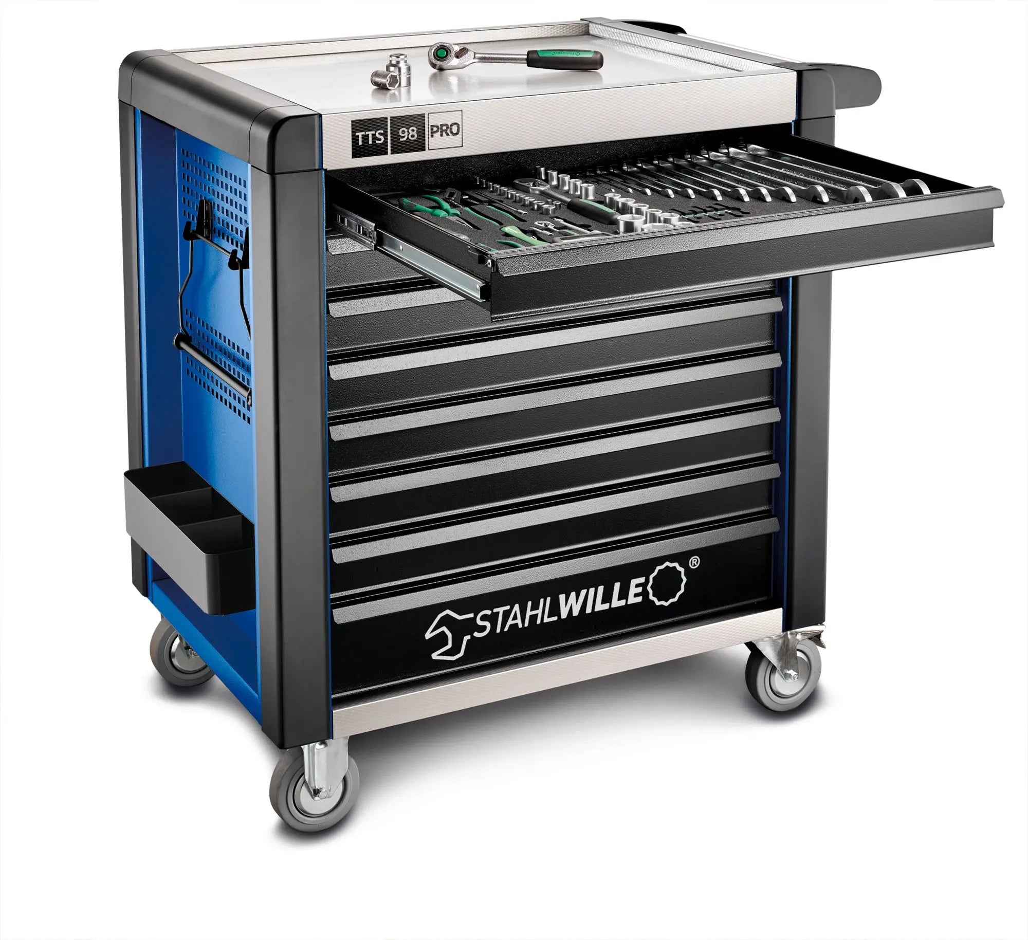 Stahlwille 8-Drawer Blue and Black Tool Trolley, Load Capacity 1400 Kg - ST 81200173 Stahlwille