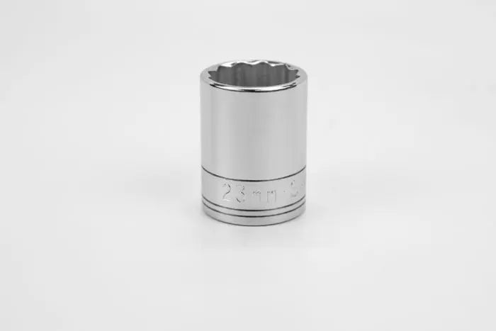 SK Tools - 23 mm 1/2" Drive 12 Point Metric Standard Chrome Socket - 40323 SK Tools