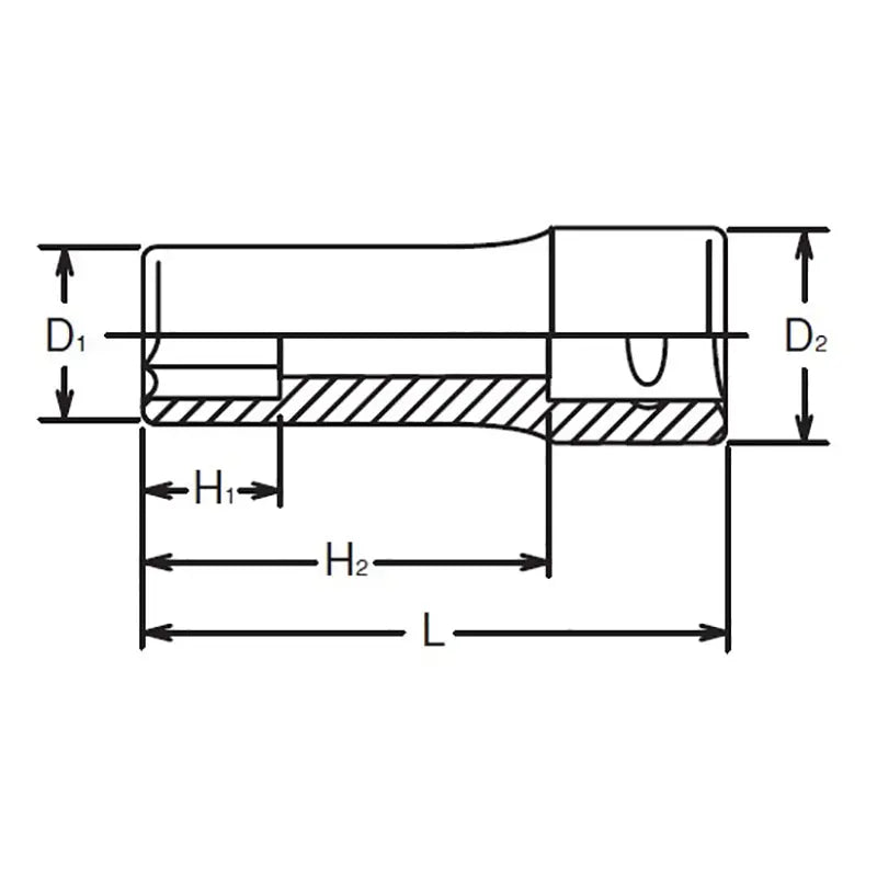 Ko-ken Tools 1/4 Sq. Dr. Socket 12mm 6 point Length 50mm Ko-ken Tools
