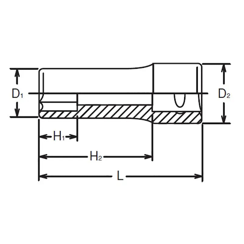 Ko-ken Tools 1/4 Sq. Dr. Socket 9mm 6 point Length 50mm Ko-ken Tools