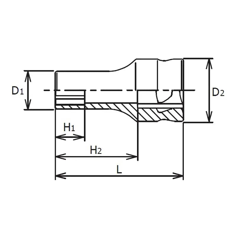 Ko-ken Tools 1/4 Sq. Dr. Socket 13mm 6 point Length 30mm Z-series Ko-ken Tools
