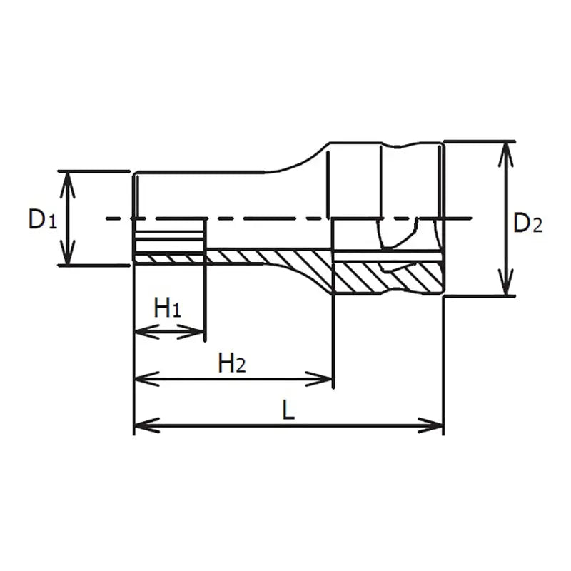 Ko-ken Tools 1/4 Sq. Dr. Socket 8mm 6 point Length 30mm Z-series Ko-ken Tools