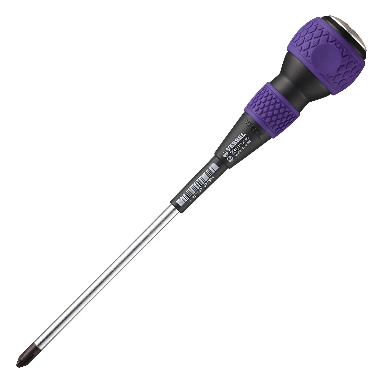Vessel Tools Ball Grip Tang-Thru Screwdriver, PH2 x 150mm - VL 230P2150 Vessel Tools