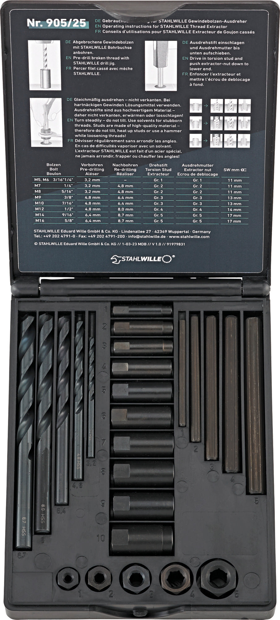 Stahlwille Set of 25 Thread Extractor - ST 96713025