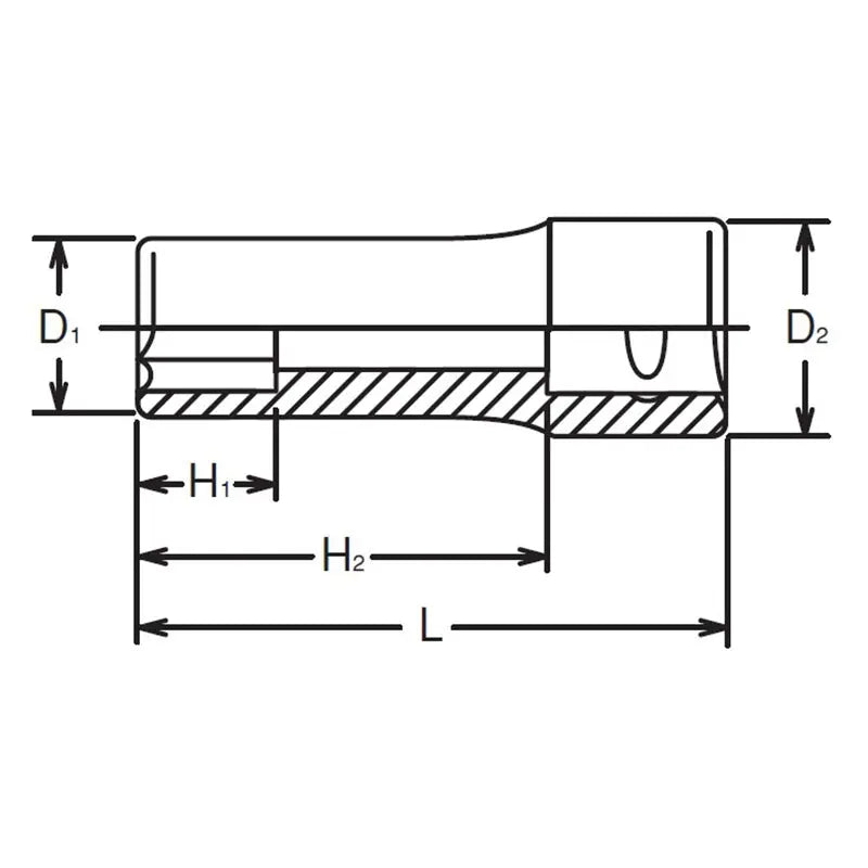 Ko-ken Tools 1/4 Sq. Dr. Socket 5mm 12 point Length 50mm Ko-ken Tools