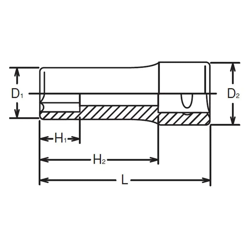 Ko-ken Tools 1/4 Sq. Dr. Socket 9mm 12 point Length 50mm Ko-ken Tools
