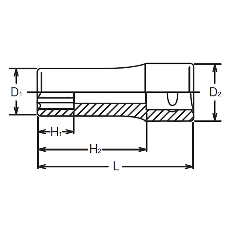 Ko-ken Tools 1/4 Sq. Dr. Socket 9mm Surface Length 50mm Ko-ken Tools