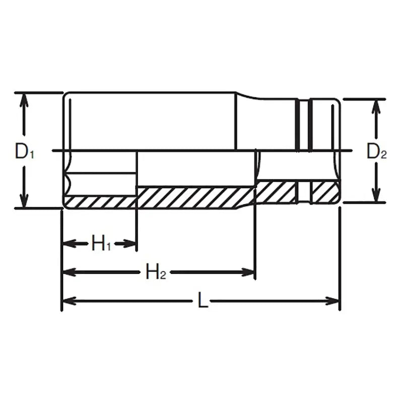 Ko-ken Tools 3/8 Sq. Dr. Socket 18mm 6 point Length 55mm Ko-ken Tools