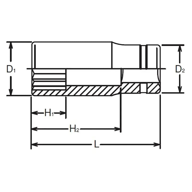 Ko-ken Tools 3/8 Sq. Dr. Socket 10mm 12 point Length 55mm Ko-ken Tools