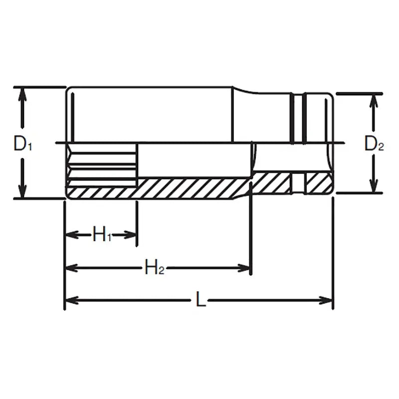 Ko-ken Tools 3/8 Sq. Dr. Socket 8mm 12 point Length 55mm Ko-ken Tools