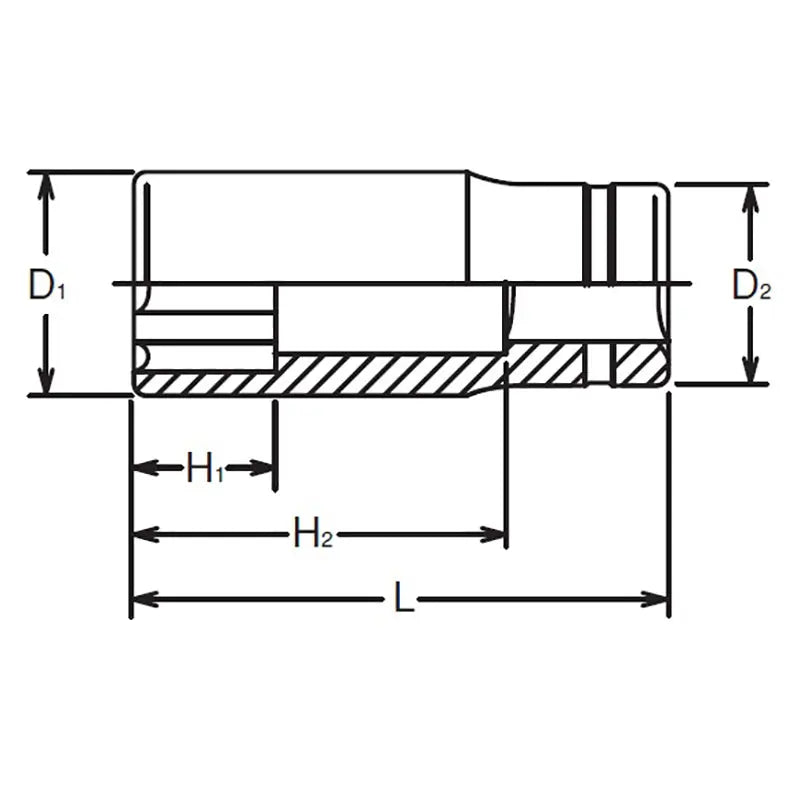 Ko-ken Tools 3/8 Sq. Dr. Socket 8mm Surface Length 55mm Ko-ken Tools