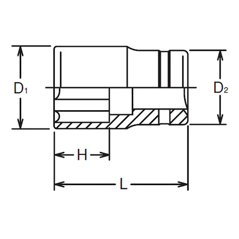 Ko-ken Tools 3/8 Sq. Dr. Socket 17mm Surface Length 29mm Ko-ken Tools