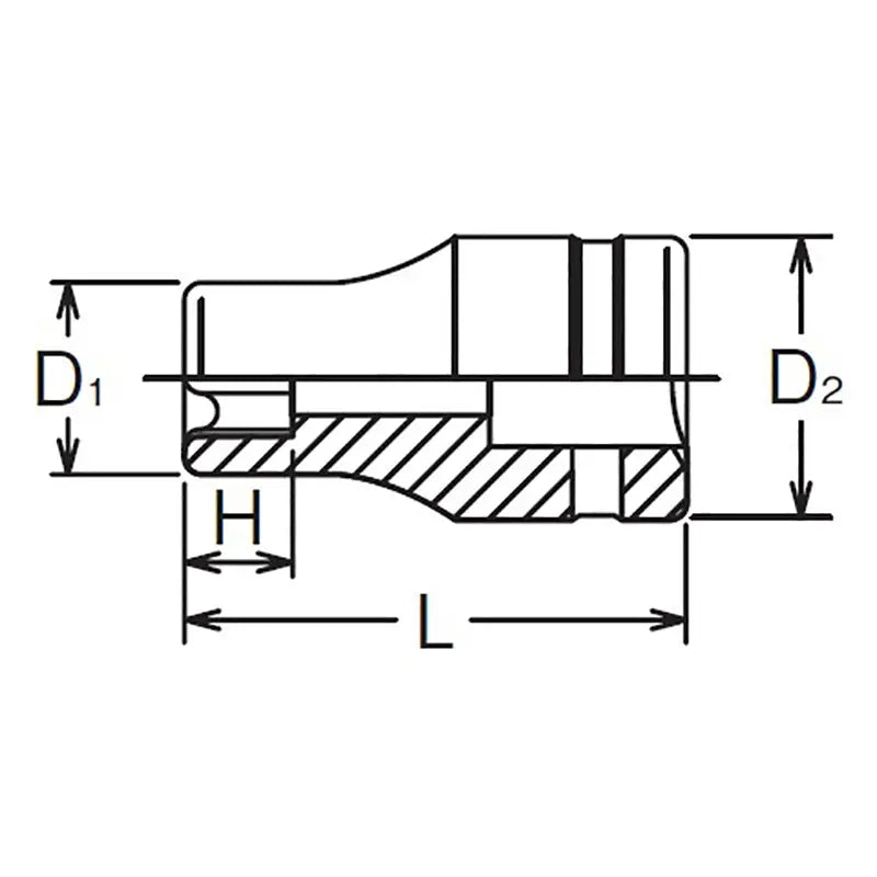 Ko-ken Tools 3/8 Sq. Dr. Industrial TORXÂ® E5 Socket - Length 26mm Ko-ken Tools