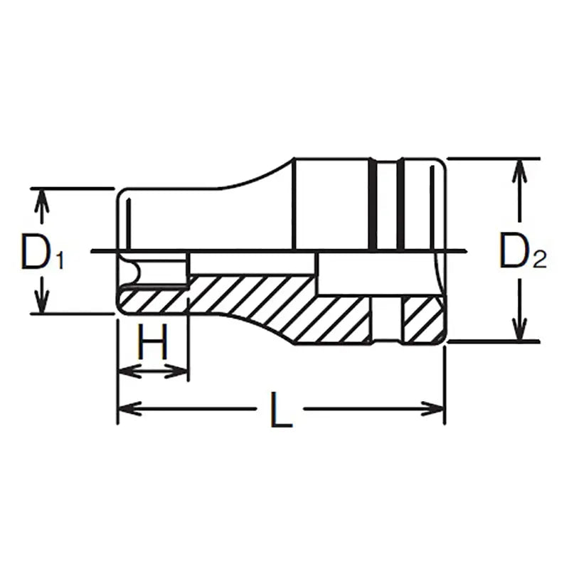 Ko-ken Tools 3/8 Sq. Dr. Industrial TORXÂ® E8 Socket - Length 26mm Ko-ken Tools