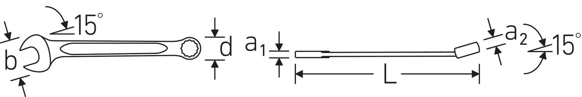 Stahlwille Combination Wrench, 7mm x 7mm - ST 40080707 Stahlwille