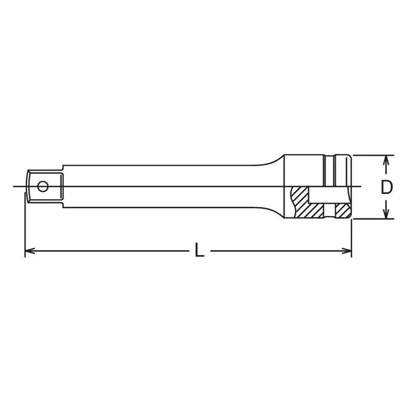 Ko-ken Tools 3/8 Sq. Dr. Extension Bar Pin Length 250mm Ko-ken Tools