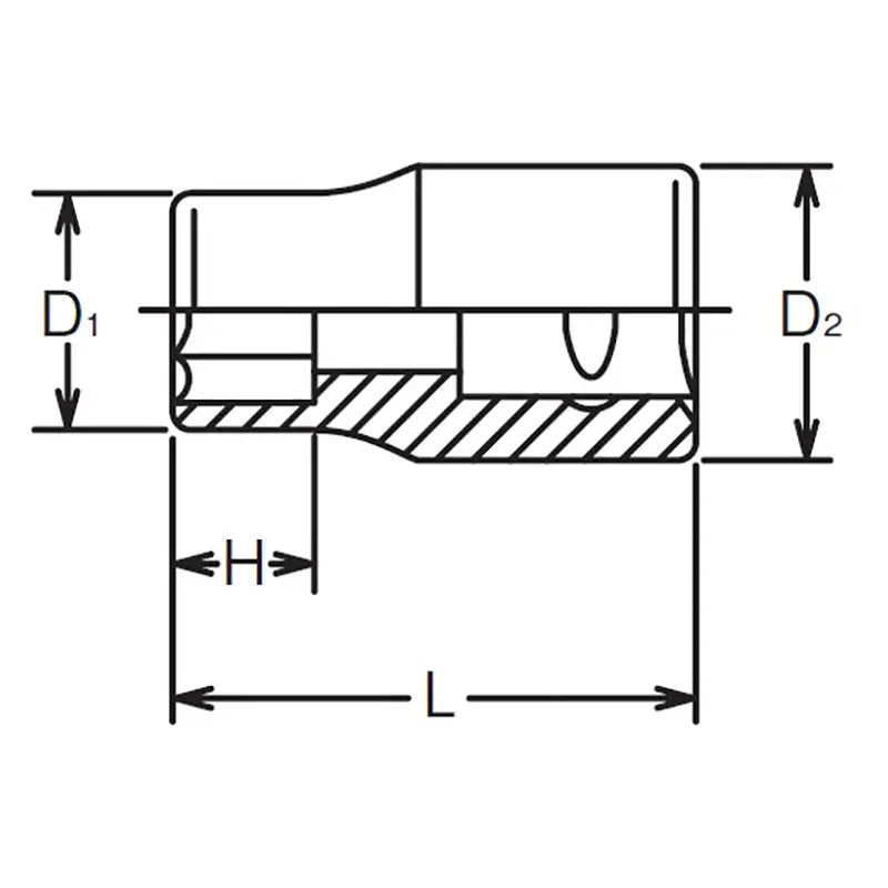 Ko-ken Tools 1/4 Sq. Dr. 6 point chrome Metric Socket 9mm Ko-ken Tools