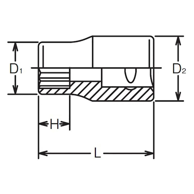 Ko-ken Tools 1/4 Sq. Dr. 12 point chrome SAE Socket 1/2 Ko-ken Tools