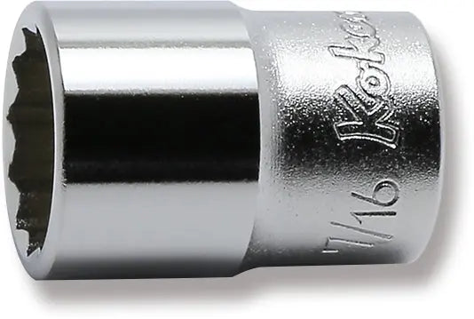 Ko-ken Tools 1/4 Sq. Dr. 12 point chrome SAE Socket 7/16 Ko-ken Tools
