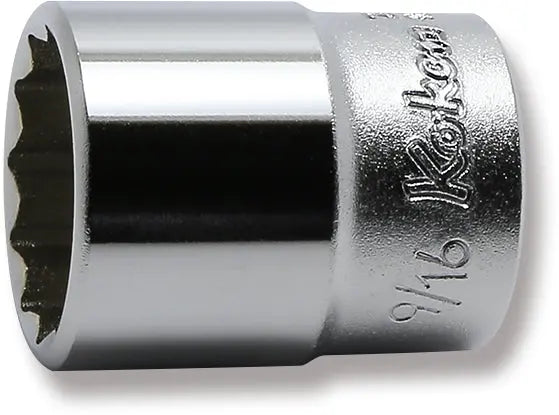 Ko-ken Tools 1/4 Sq. Dr. 12 point chrome SAE Socket 9/16 Ko-ken Tools