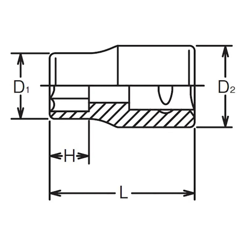 Ko-ken Tools 1/4 Sq. Dr. 12 Point chrome Metric Socket 13mm Ko-ken Tools
