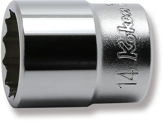 Ko-ken Tools 1/4 Sq. Dr. 12 Point chrome Metric Socket 14mm Ko-ken Tools