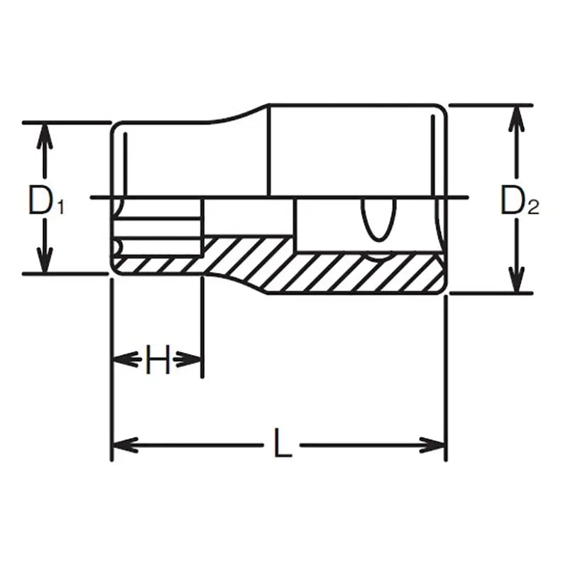 Ko-ken Tools 1/4 Sq. Dr. Socket 7mm Surface Length 22mm Ko-ken Tools