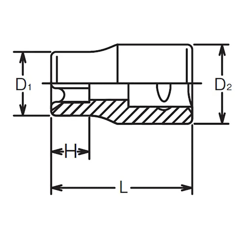 Ko-ken Tools 1/4 Sq. Dr. TORXÂ® E8 Socket - Length 22mm Ko-ken Tools