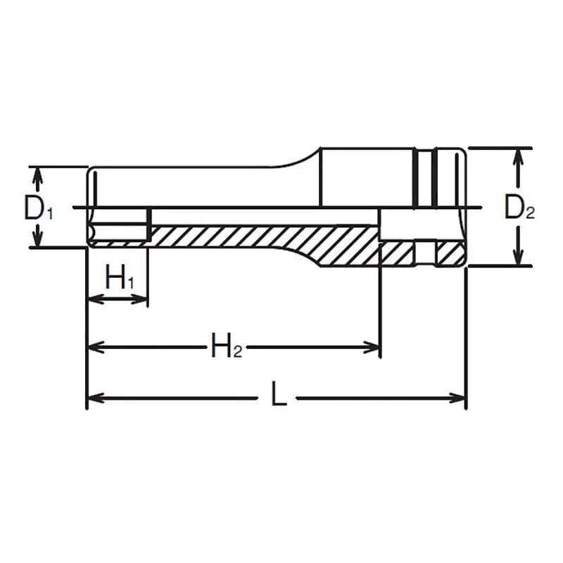 Ko-ken Tools 1/2 Sq. Dr. Socket 21/32 6 point Length 77mm Ko-ken Tools