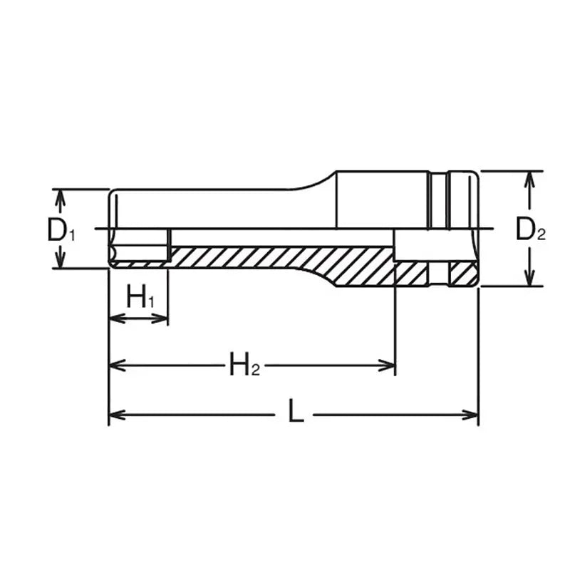Ko-ken Tools 1/2 Sq. Dr. Industrial Deep 6point Socket - 23mm Ko-ken Tools