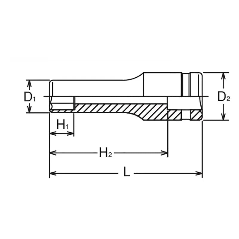 Ko-ken Tools 1/2 Sq. Dr. Socket 32mm 6 point Length 77mm Ko-ken Tools