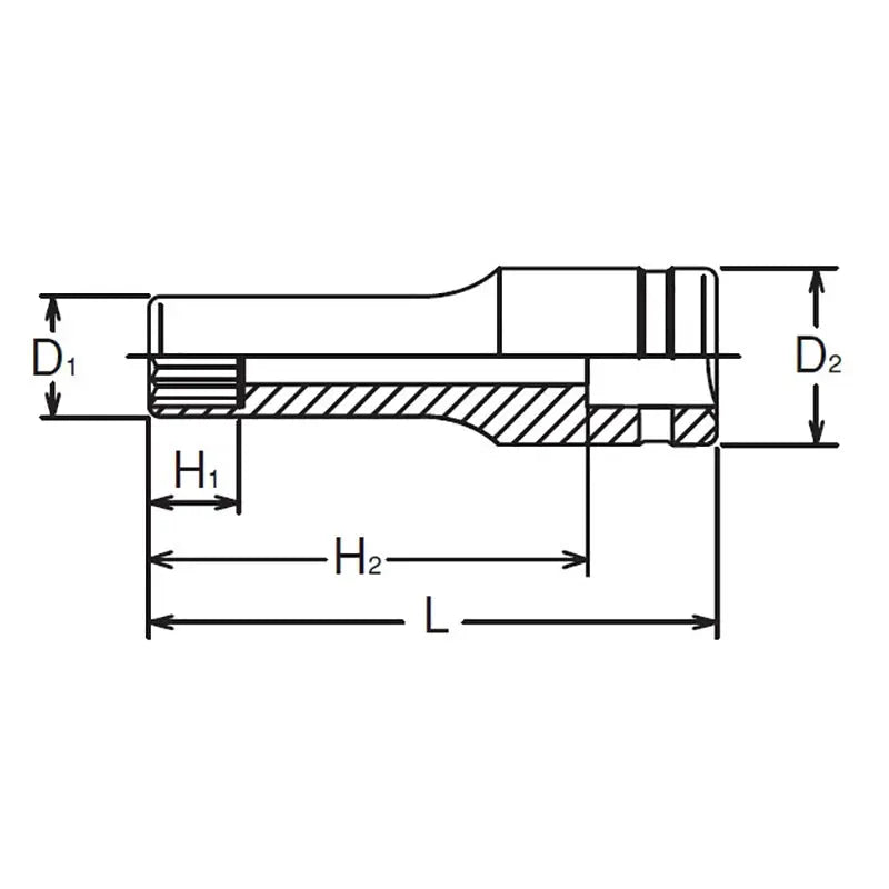 Ko-ken Tools 1/2 Sq. Dr. Socket 10mm 12 point Length 77mm Ko-ken Tools