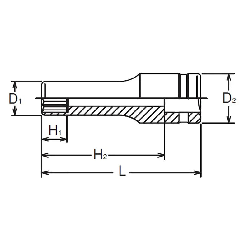 Ko-ken Tools 1/2 Sq. Dr. Socket 14mm 12 point Length 77mm Ko-ken Tools