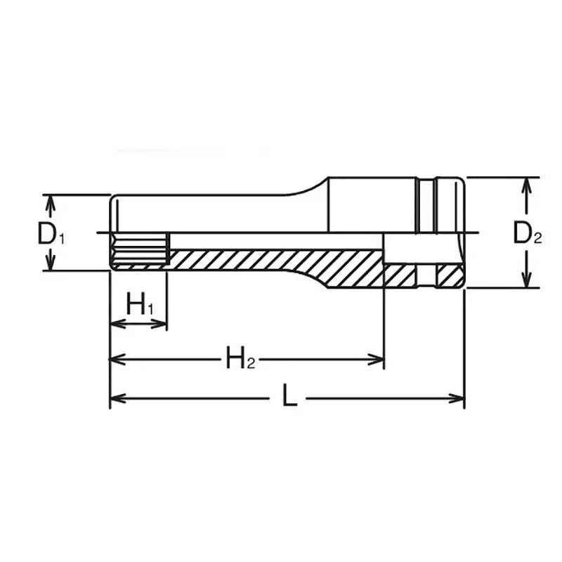 Ko-ken Tools 1/2 Sq. Dr. Socket 19mm 12 point Length 77mm Ko-ken Tools